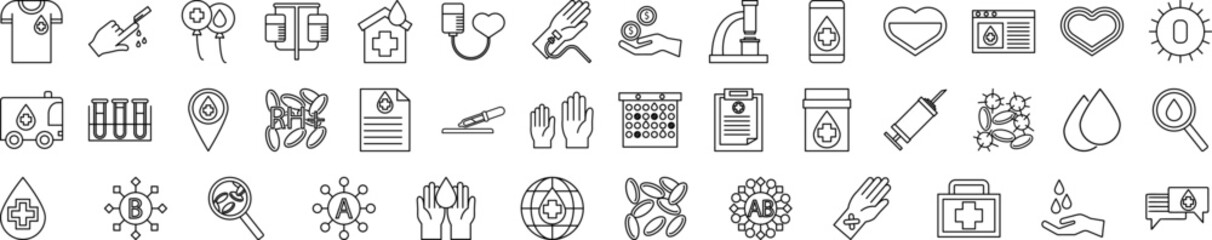 Blood donation icon collections vector design