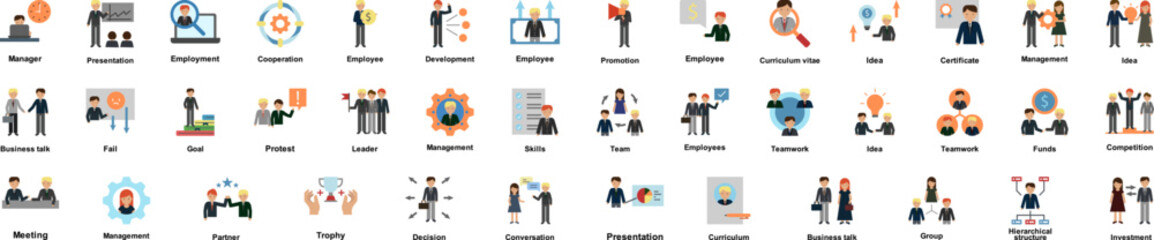 Business icon collections vector design