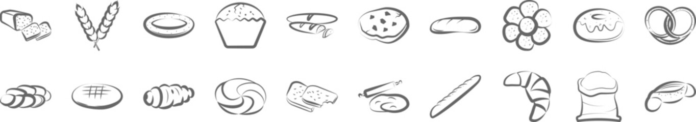 Bread icon collections vector design