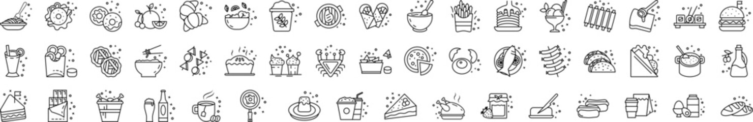 Menu dishes icon collections vector design