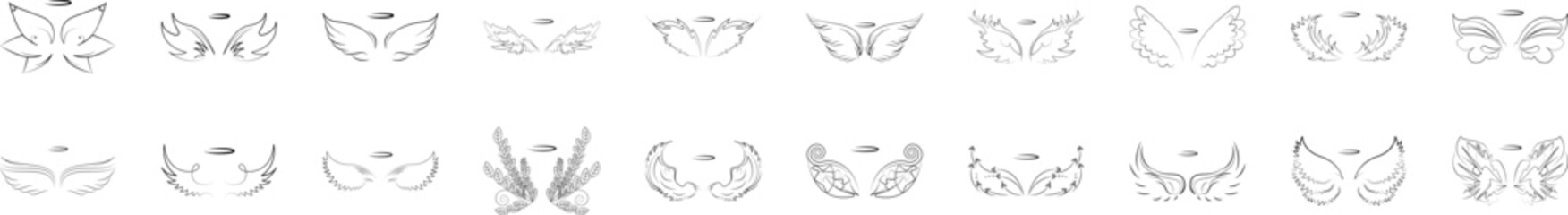 Wings crown icon collections vector design