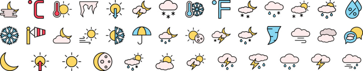Weather icon collections vector design
