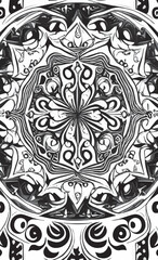 Decorative black and white gothic ornament, base for tattoo