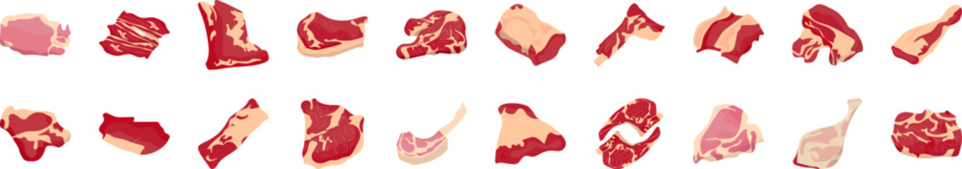 Meat icon collections vector design