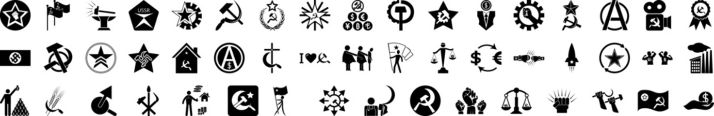 Communism capitalism icon collections vector design