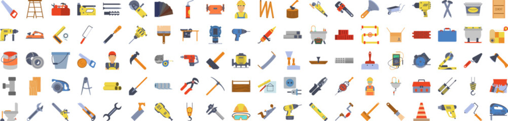 construction tools icon collections vector design