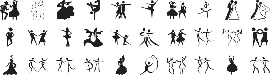 Dance icon collections vector design