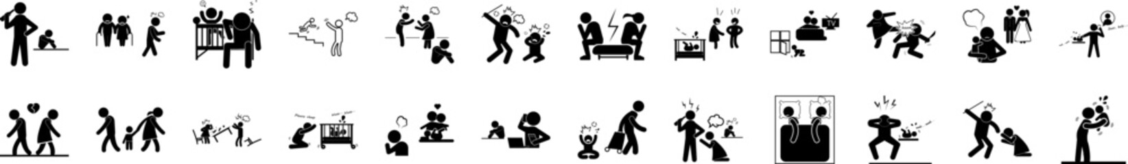 Family bad icon collections vector design