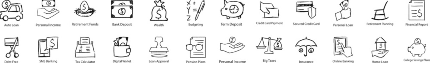 Finance icon collections vector design