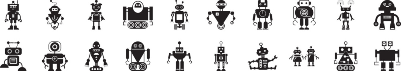 Robot icon collections vector design