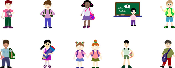 School children icon collections vector design