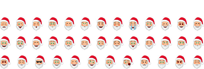 Naklejka premium Santa claus emoji icon collections vector design