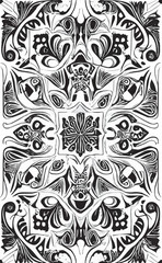 Decorative black and white gothic ornament, base for tattoo