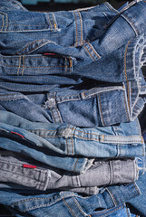 A stack of jeans.