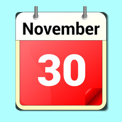 day on the calendar, vector image format, November 1