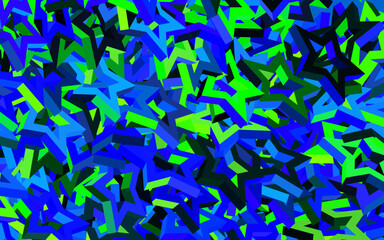 Light Blue, Green vector backdrop with small and big stars.