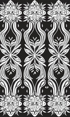 Decorative black and white gothic ornament, base for tattoo