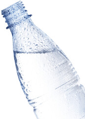 Water in plastic bottle isolated on white background