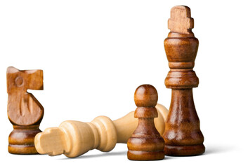 Chess figures isolated on white background