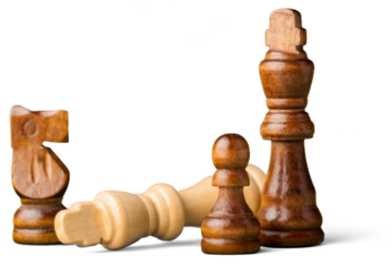 Chess figures isolated on white background