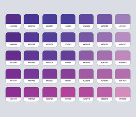 Violet color palette with hex