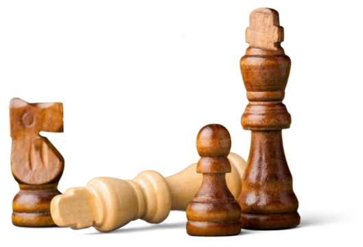 Chess figures isolated on white background