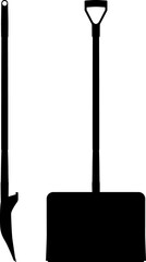 Snow shovel, snow plow with ergonomic handle, snow clearer for small and large amounts of snow realistic silhouette