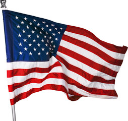 American Flag, Isolated on Transparent Background