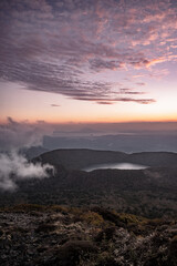 韓国岳かけ見る美しい夕焼けと鹿児島の景色