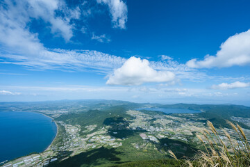 開聞岳から見る鹿児島、九州