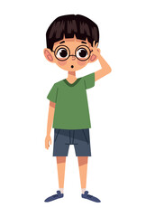 little boy wearing eyeglasses