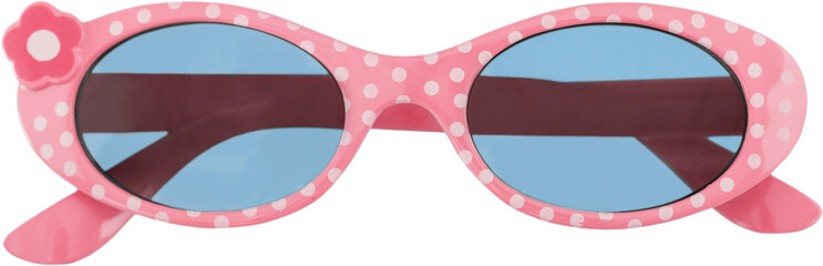 Pink hipster sunglasses isolated on white