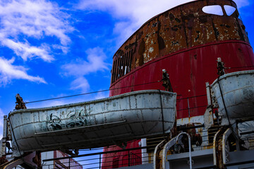 Duke of Lancaster Railway Steamship beached in North Wales, UK. Operated 1956 to 1979.