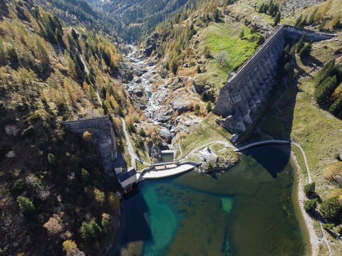 Gleno Dam in the Italian alps