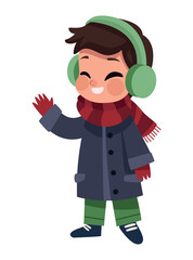 boy wearign winter clothes