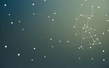 Fototapeta premium Abstract background. Molecules technology with polygonal shapes, connecting dots and lines. Connection structure. Big data visualization.