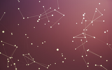 Abstract background. Molecules technology with polygonal shapes, connecting dots and lines. Connection structure. Big data visualization.