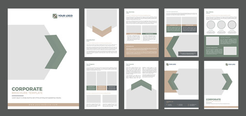 Corporate Brochure Template with clean and modern style 8 pages brochure
