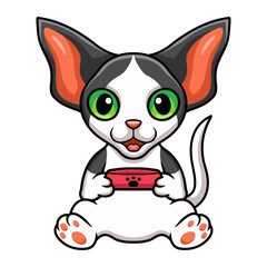 Cute oriental cat cartoon holding food bowl