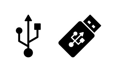 Usb icon vector for web and mobile app. Flash disk sign and symbol. flash drive sign.