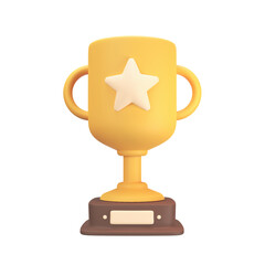 3d golden trophy Awards for winners of sports events success concept