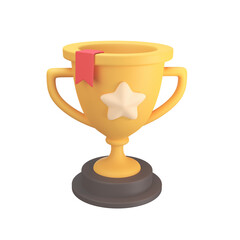 3d golden trophy Awards for winners of sports events success concept