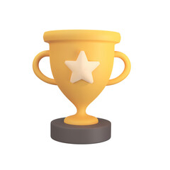3d golden trophy Awards for winners of sports events success concept