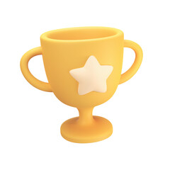 3d golden trophy Awards for winners of sports events success concept