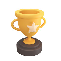 3d golden trophy Awards for winners of sports events success concept
