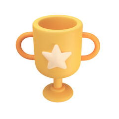 3d golden trophy Awards for winners of sports events success concept