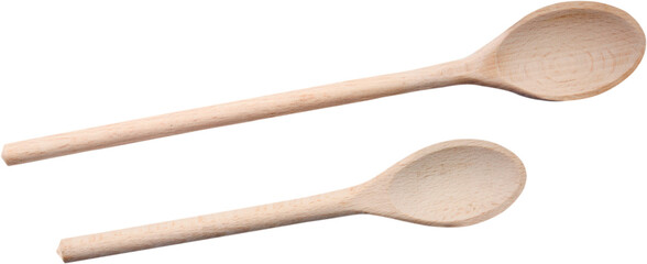 Wooden Kitchen Spoons on white background