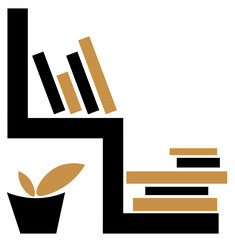 Bookshelf with a plant v2