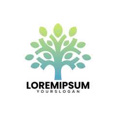 modern tree gradient logo design