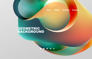 Abstract liquid background for your landing page design. Web page for website or mobile app wallpaper